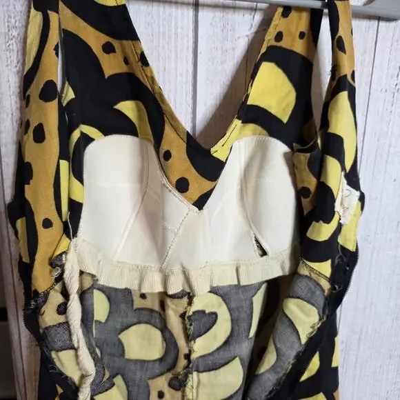 Vintage 60s Miss Elaine Mod Floral Wide Leg Jumpsuit ILGWU USA, sz Small - Picture 7 of 8